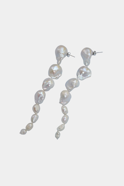 *PRE ORDER* Delphine | Cascading Baroque and Oval Pearl Earrings